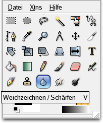 Das Werkzeug Verknüpfen im Werkzeugfenster.